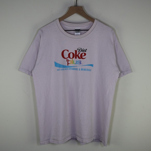 Gildan Other - Vintage Diet Coke Plus Graphic Promo T-Shirt Mens Large Light Pink